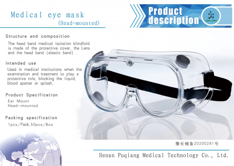 Medical isolation glasses